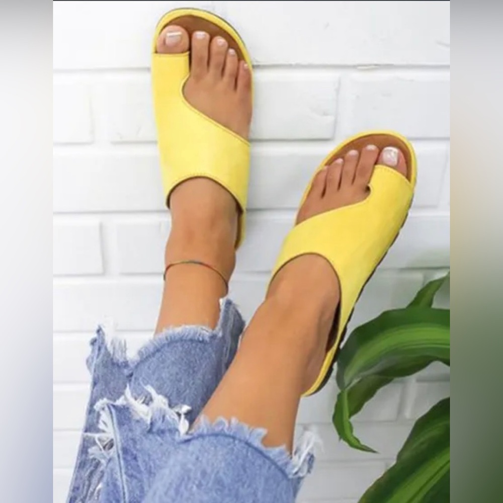 New Women's Slippers Leather Wedges Open Toe Shoes Ladies Platform Sz 6 - Picture 2 of 7